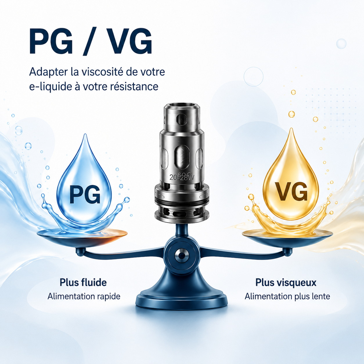 PG VG et goût de brûlé Ratio PG VG et alimentation d’une résistance de cigarette électronique